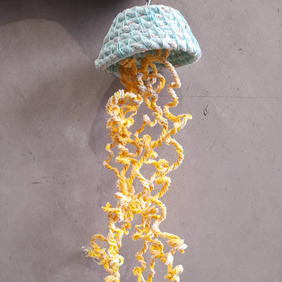 Ghostnet Jellyfish ecoart recycled rope