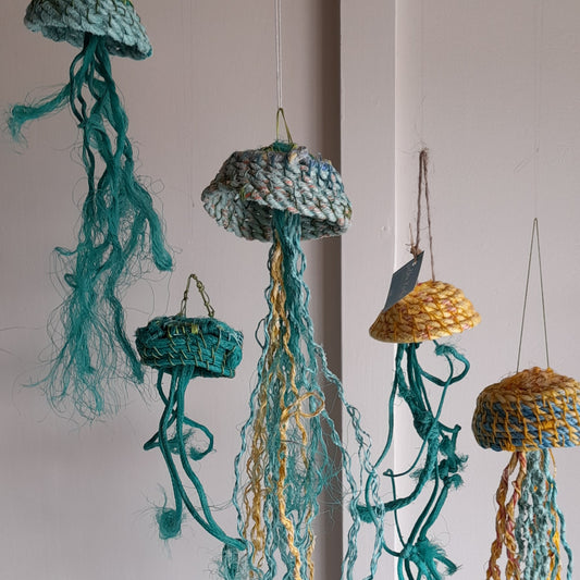 Ghostnet Jellyfish ecoart  recycled rope